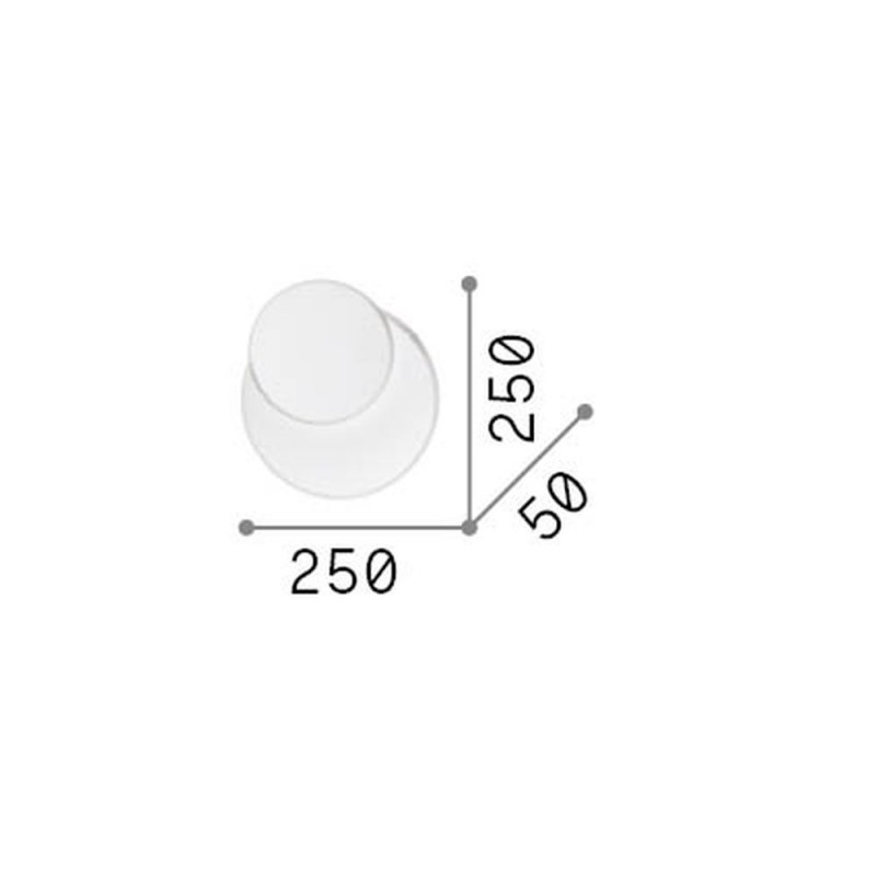 IdealLux-259345 - Pouche - White ​Circular LED Wall Lamp