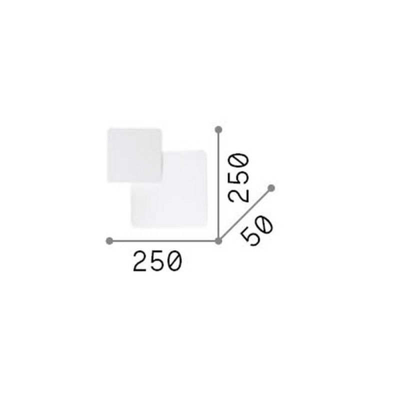 IdealLux-259352 - Pouche - White Square LED Wall Lamp