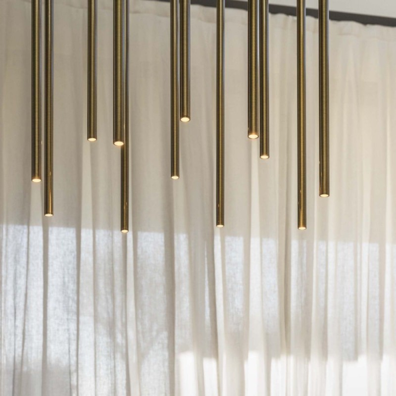 IdealLux-263663 - Look - Satin Brass 12 Light LED Cluster Pendant