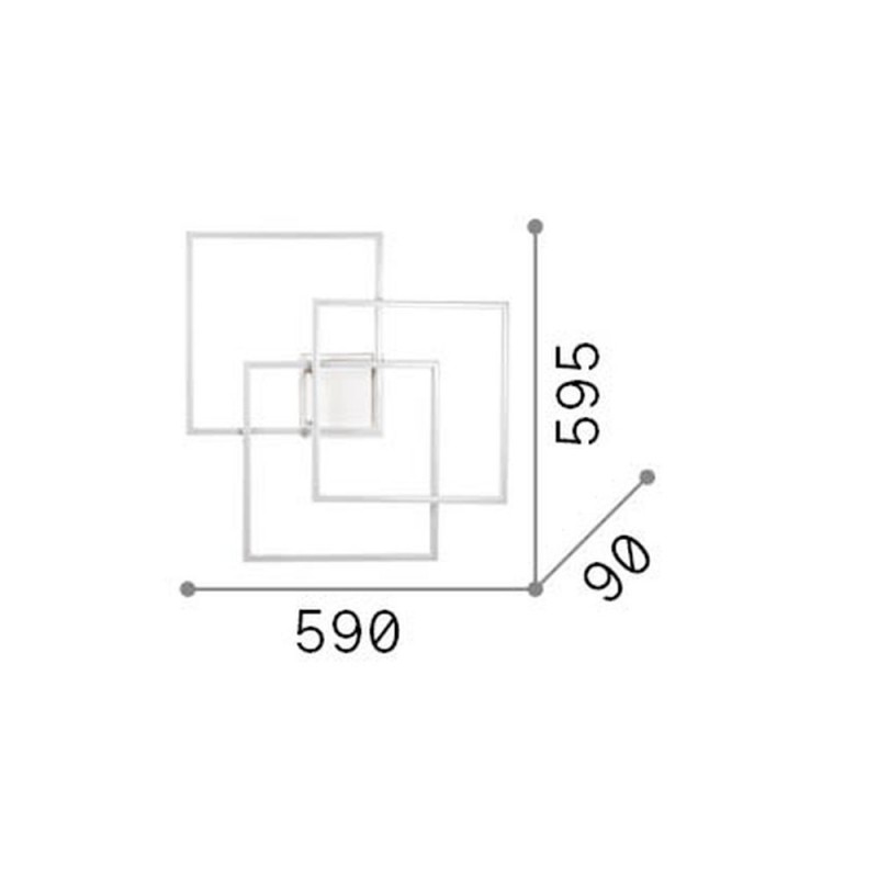 IdealLux-270678 - Frame - Black LED Ceiling Lamp