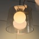 IdealLux-271316 - Fade - Black Pendant with White Globe & Ombre Amber Glass