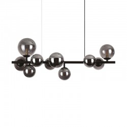 Perlage - Matt Black 10 Light over Island Fitting with Smoked Glass Perlage - Matt Black 10 Light over Island Fitting with Smoked Glass