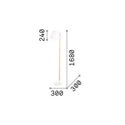 Axel - White & Wooden Floor Lamp