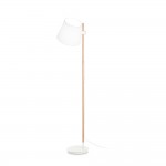 Axel - White & Wooden Floor Lamp