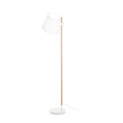 Axel - White & Wooden Floor Lamp