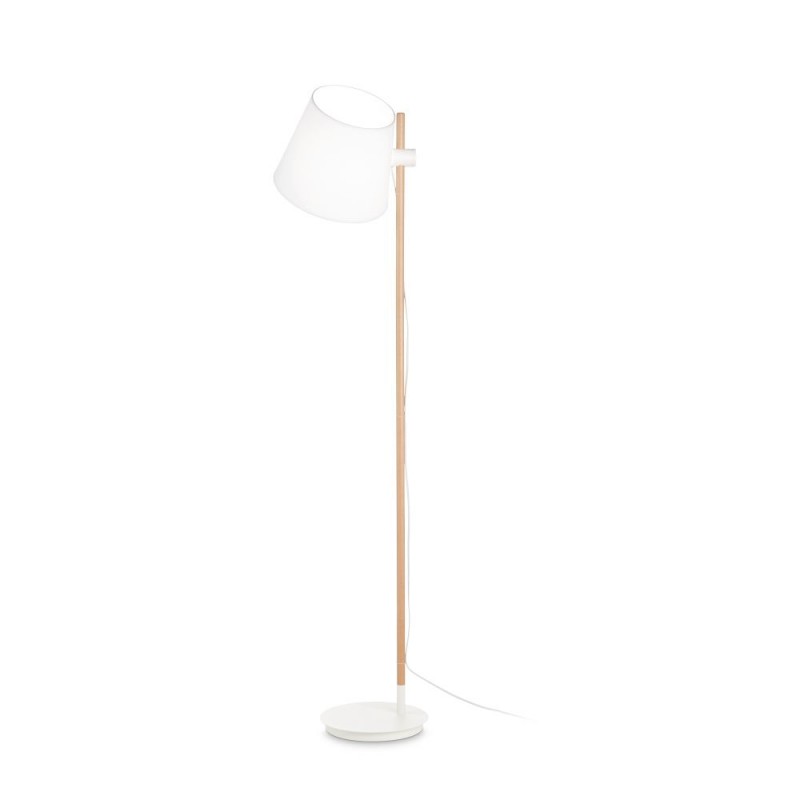 IdealLux-272245 - Axel - White & Wooden Floor Lamp