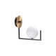 IdealLux-273655 - Birds - Black & Brass Wall Lamp with White Glass