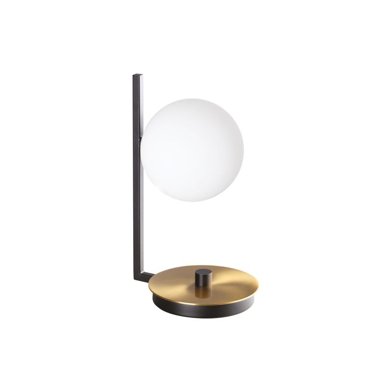 IdealLux-273679 - Birds - White Glass & Black with Gold Single Table Lamp