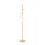 Perlage - Satin Brass 4 Light Floor Lamp with White Glasses Perlage - Satin Brass 4 Light Floor Lamp with White Glasses