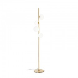 Perlage - Satin Brass 4 Light Floor Lamp with White Glasses Perlage - Satin Brass 4 Light Floor Lamp with White Glasses
