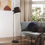 Axel - Black & Wooden Floor Lamp