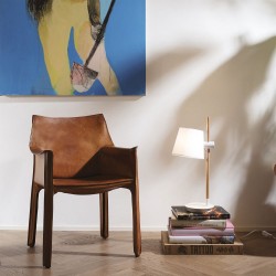 Axel - White & Wooden Table Lamp