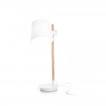 Axel - White & Wooden Table Lamp