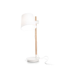 Axel - White & Wooden Table Lamp