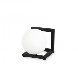 Angolo - Black Table Lamp with White Glass Shade