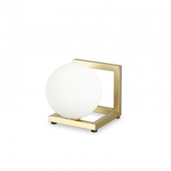 Angolo - Satin Brass Table Lamp with White Glass Shade Angolo - Satin Brass Table Lamp with White Glass Shade