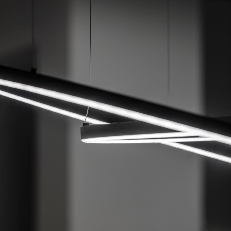 IdealLux-285061 - Oracle Slim - Black LED Pendant Ø 150 cm