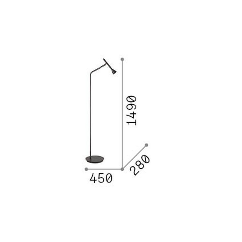 IdealLux-285337 - Diesis - Satin Nickel LED Floor Lamp