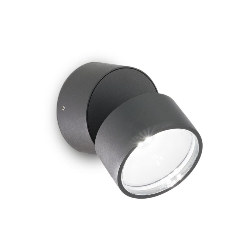 IdealLux-285467 - Omega - IP54 Anthracite LED Wall Lamp 4000K