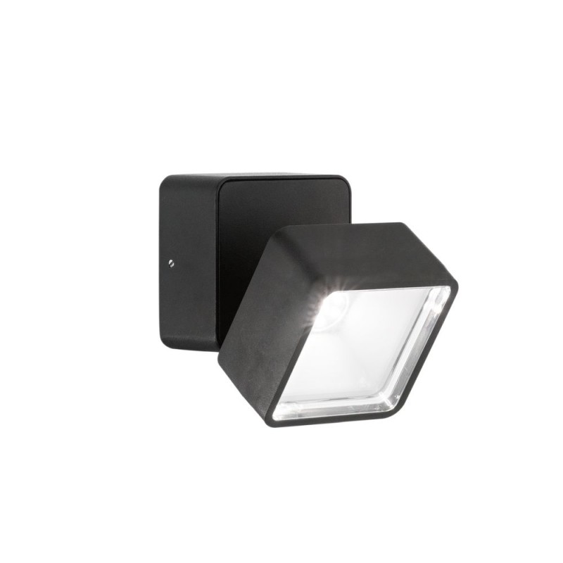 IdealLux-285535 - Omega - IP54 Black LED Wall Lamp 4000K