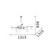 IdealLux-289489 - Gourmet - Black & Satin Brass 9 Light Centre Fitting with White Glass