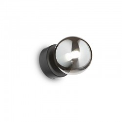 Perlage - Matt Black Wall Lamp with Smoked Glass Perlage - Matt Black Wall Lamp with Smoked Glass