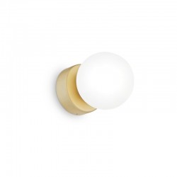 Perlage - Satin Brass Wall Lamp with White Glass Perlage - Satin Brass Wall Lamp with White Glass