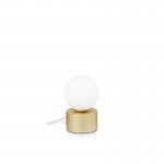 Perlage - Satin Brass Table Lamp with White Glass Perlage - Satin Brass Table Lamp with White Glass