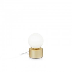Perlage - Satin Brass Table Lamp with White Glass Perlage - Satin Brass Table Lamp with White Glass