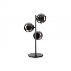 Perlage - Matt Black 3 Light Table Lamp with Smoked Glasses Perlage - Matt Black 3 Light Table Lamp with Smoked Glasses