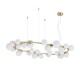 IdealLux-296746 - Perlage - Satin Brass 30 Light Centre Fitting with White Glasses