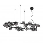 Perlage - Matt Black 30 Light Centre Fitting with Smoked Glass