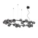 IdealLux-296753 - Perlage - Matt Black 30 Light Centre Fitting with Smoked Glass
