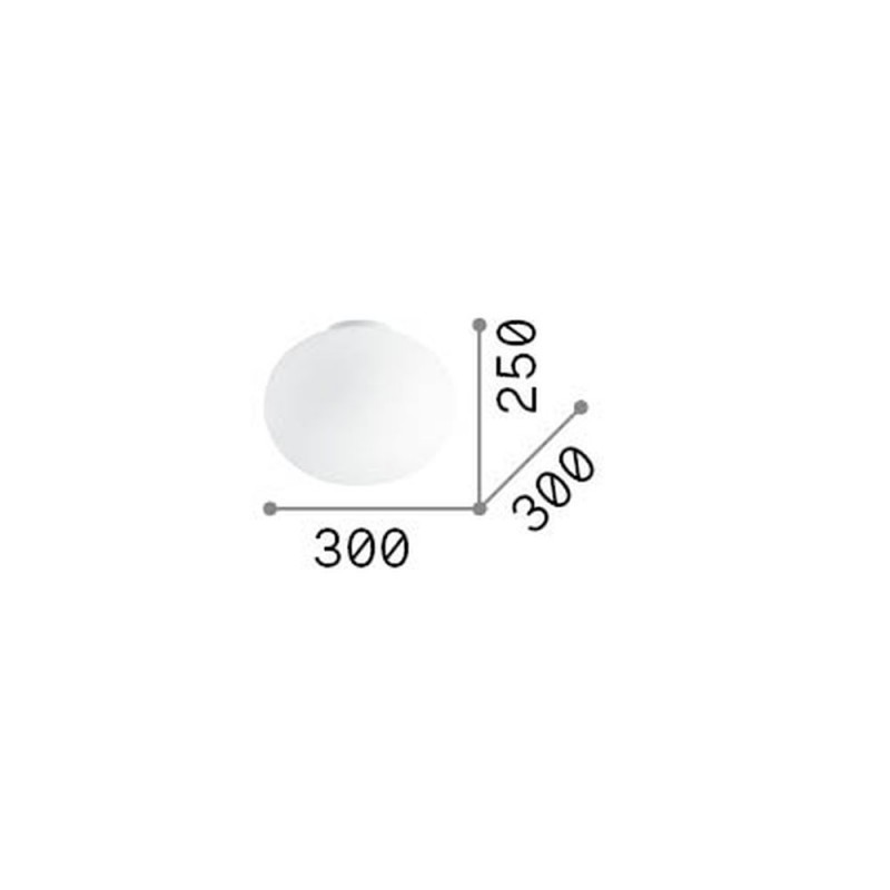 IdealLux-297743 - Cotton - White Semi Flush with White Glass ∅ 30 cm