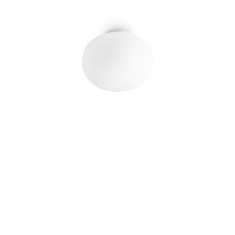 IdealLux-297743 - Cotton - White Semi Flush with White Glass ∅ 30 cm