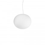 Cotton - White Pendant with White Glass ∅ 30 cm