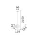 IdealLux-297781 - Cotton - White Pendant with White Glass ∅ 13 cm