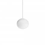 Cotton - White Pendant with White Glass ∅ 13 cm