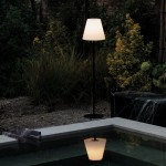 Arcadia - Outdoor Antracite Floor Lamp with White Shade