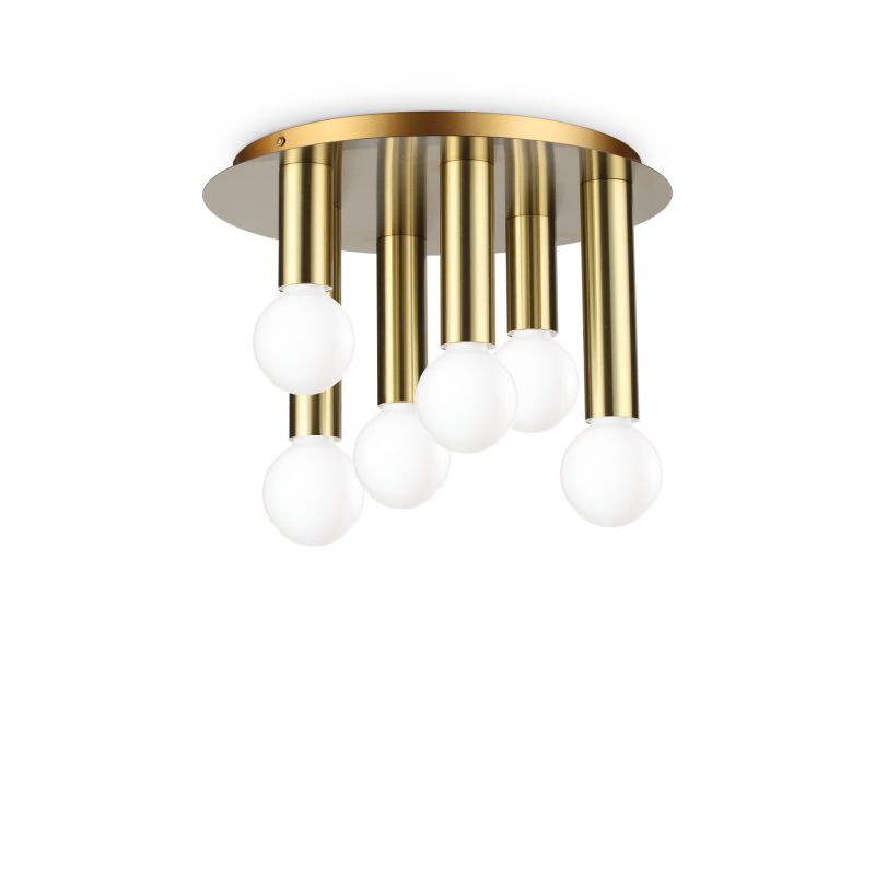IdealLux-301532 - Petit - Brass 6 Light Semi Flush