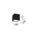 IdealLux-303314 - Kubiko - Surface-Mounted Black Square LED Spotlight 10 cm