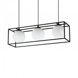 Lingotto - Matt Black 3 Light over Island Fitting with White Glass Lingotto - Matt Black 3 Light over Island Fitting with White Glass