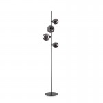 Perlage - Matt Black 4 Light Floor Lamp with Smoked Glass Perlage - Matt Black 4 Light Floor Lamp with Smoked Glass