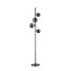 IdealLux-306988 - Perlage - Matt Black 4 Light Floor Lamp with Smoked Glass