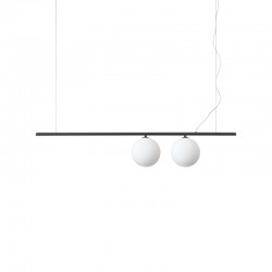 Perline - Black 2 Light over Island Fitting with White Glass Perline - Black 2 Light over Island Fitting with White Glass