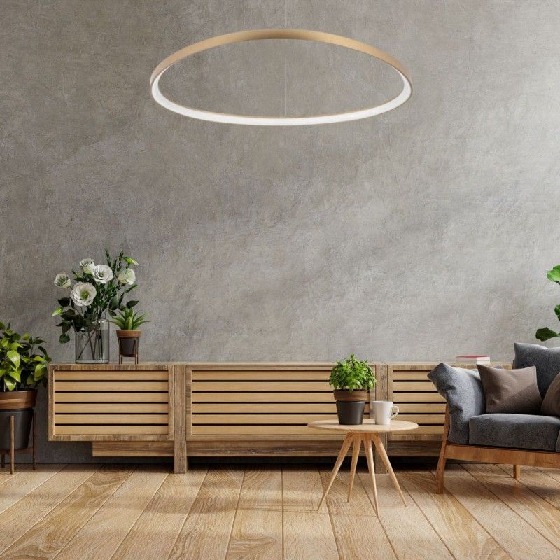 IdealLux-307701 - Gemini - Brushed Brass LED Pendant 82W