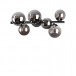 Perlage - Black 6 Light Semi Flush with Smoked Glasses