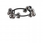 Perlage - Matt Black 10 Light Semi Flush with Smoked Glasses Perlage - Matt Black 10 Light Semi Flush with Smoked Glasses