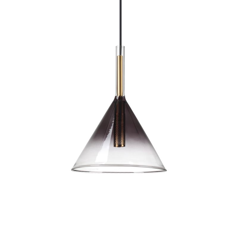 IdealLux-309798 - Empire - Gold Pendant with Smoked Ombre Glass Ø 20 cm