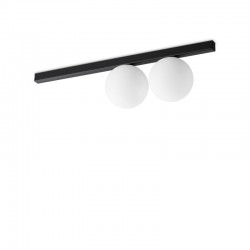 Binomio - Black 2 Light Flush with White Glass Binomio - Black 2 Light Flush with White Glass